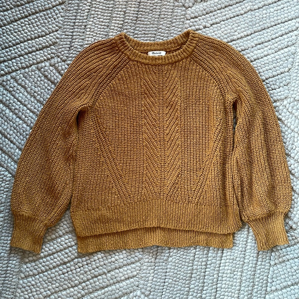 Madewell balloon sleeve cotton sweater - medium